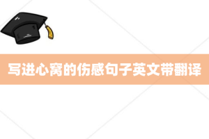 写进心窝的伤感句子英文带翻译
