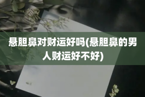 悬胆鼻对财运好吗(悬胆鼻的男人财运好不好)