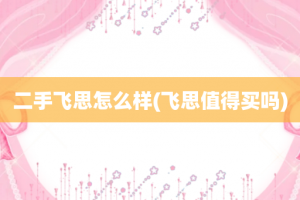 二手飞思怎么样(飞思值得买吗)