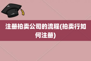 注册拍卖公司的流程(拍卖行如何注册)