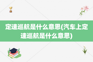 定速巡航是什么意思(汽车上定速巡航是什么意思)
