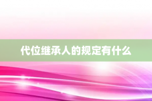 代位继承人的规定有什么