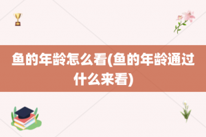 鱼的年龄怎么看(鱼的年龄通过什么来看)