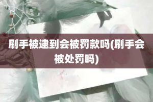 刷手被逮到会被罚款吗(刷手会被处罚吗)