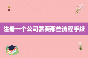 注册一个公司需要那些流程手续