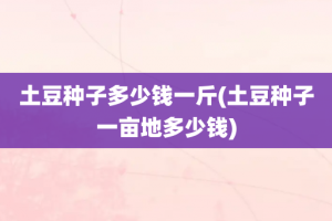 土豆种子多少钱一斤(土豆种子一亩地多少钱)