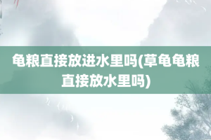 龟粮直接放进水里吗(草龟龟粮直接放水里吗)