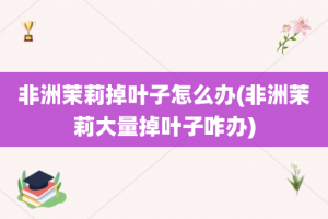 非洲茉莉掉叶子怎么办(非洲茉莉大量掉叶子咋办)