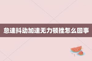 怠速抖动加速无力顿挫怎么回事
