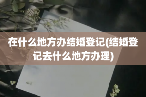 在什么地方办结婚登记(结婚登记去什么地方办理)
