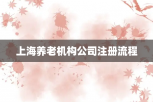 上海养老机构公司注册流程