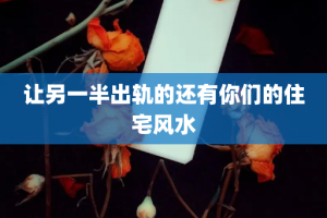 让另一半出轨的还有你们的住宅风水