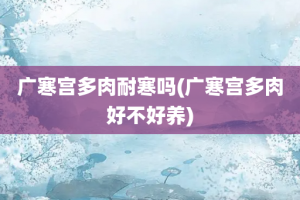 广寒宫多肉耐寒吗(广寒宫多肉好不好养)