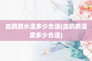 血鹦鹉水温多少合适(血鹦鹉温度多少合适)