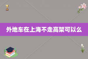外地车在上海不走高架可以么