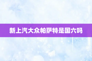 新上汽大众帕萨特是国六吗