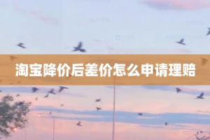 淘宝降价后差价怎么申请理赔