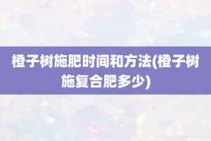 橙子树施肥时间和方法(橙子树施复合肥多少)