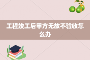 工程竣工后甲方无故不验收怎么办