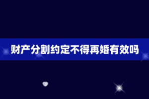 财产分割约定不得再婚有效吗