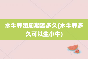 水牛养殖周期要多久(水牛养多久可以生小牛)