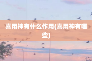 喜用神有什么作用(喜用神有哪些)