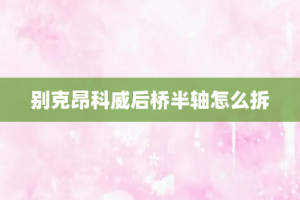 别克昂科威后桥半轴怎么拆