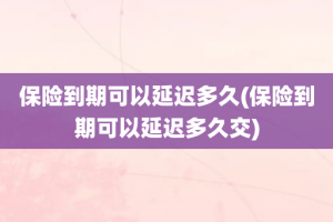 保险到期可以延迟多久(保险到期可以延迟多久交)