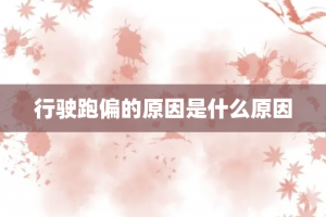 行驶跑偏的原因是什么原因