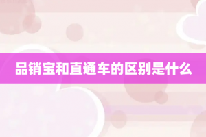 品销宝和直通车的区别是什么