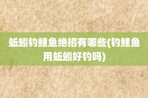 蚯蚓钓鲤鱼绝招有哪些(钓鲤鱼用蚯蚓好钓吗)