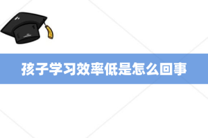 孩子学习效率低是怎么回事