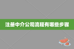 注册中介公司流程有哪些步骤