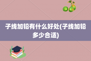 子线加铅有什么好处(子线加铅多少合适)