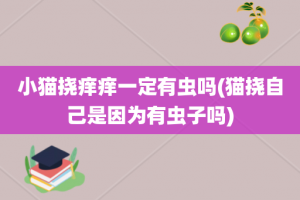 小猫挠痒痒一定有虫吗(猫挠自己是因为有虫子吗)