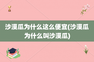 沙漠瓜为什么这么便宜(沙漠瓜为什么叫沙漠瓜)