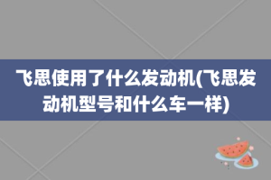 飞思使用了什么发动机(飞思发动机型号和什么车一样)