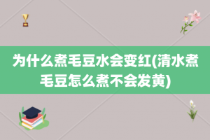为什么煮毛豆水会变红(清水煮毛豆怎么煮不会发黄)