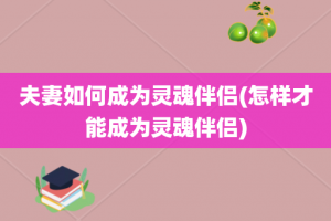 夫妻如何成为灵魂伴侣(怎样才能成为灵魂伴侣)