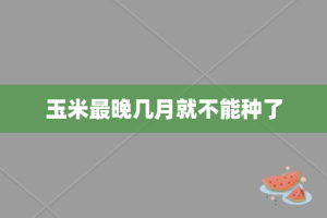 玉米最晚几月就不能种了