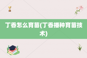 丁香怎么育苗(丁香播种育苗技术)