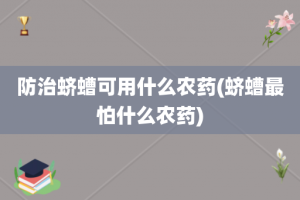 防治蛴螬可用什么农药(蛴螬最怕什么农药)