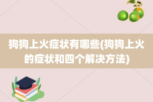 狗狗上火症状有哪些(狗狗上火的症状和四个解决方法)