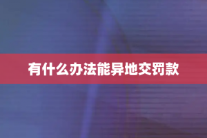 有什么办法能异地交罚款