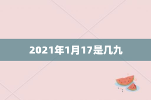 2021年1月17是几九