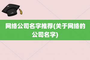 网络公司名字推荐(关于网络的公司名字)
