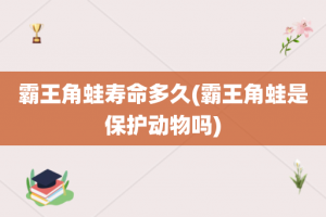 霸王角蛙寿命多久(霸王角蛙是保护动物吗)
