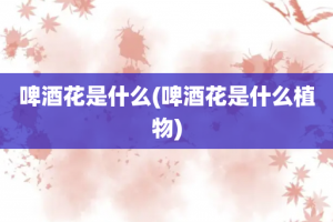 啤酒花是什么(啤酒花是什么植物)