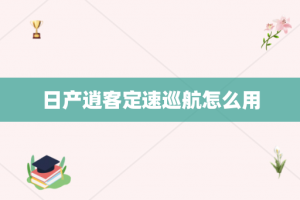 日产逍客定速巡航怎么用