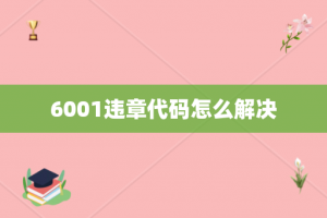 6001违章代码怎么解决